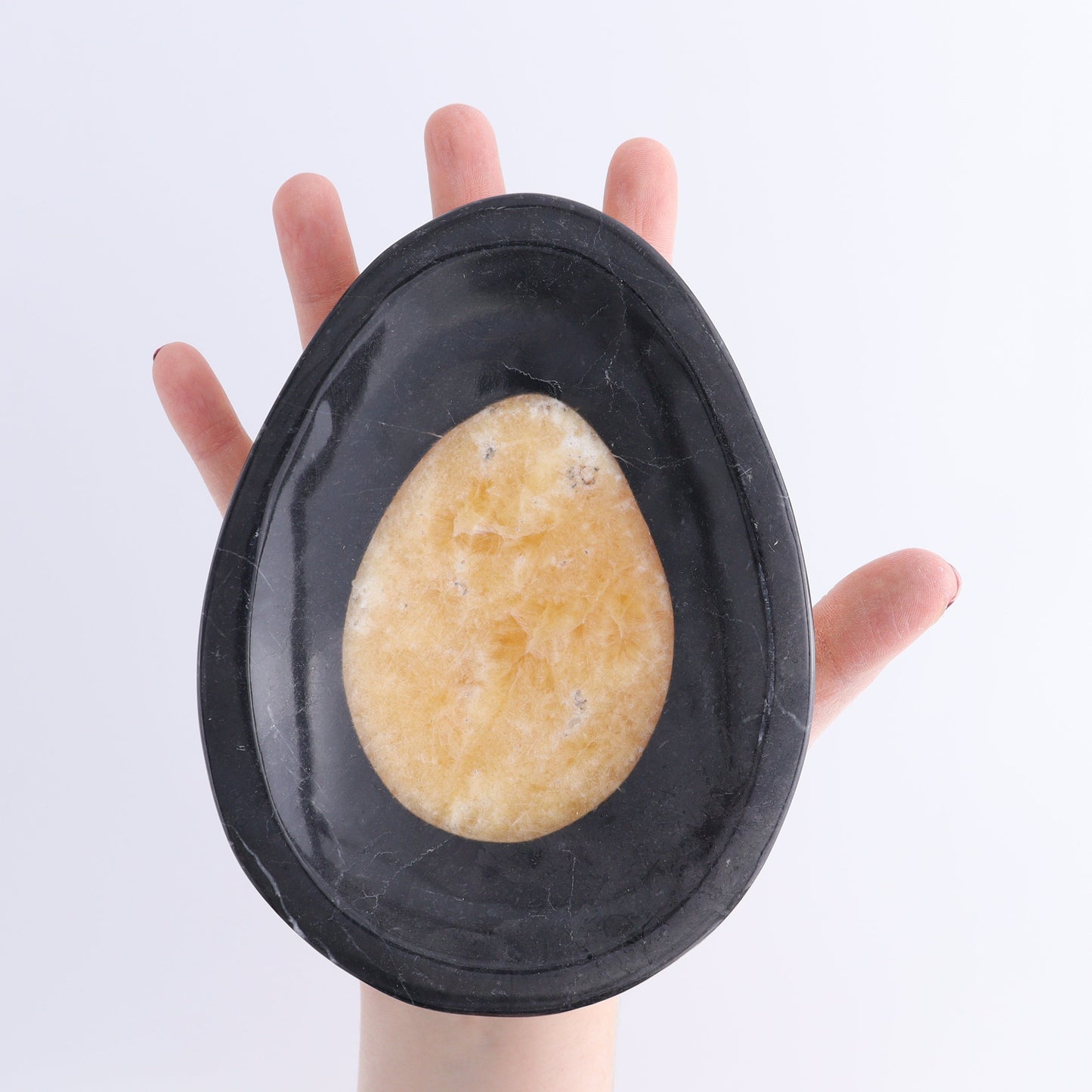One Mexican Onyx/Calcite with Marble Egg-Shaped Dish - Expert Wholesale and Supplier of Wholesale Crystals & Bulk Gemstones, ["Calcite","Catalog Onyx","close_50","Decorative Dish","Marble","Mexico","onyx"]