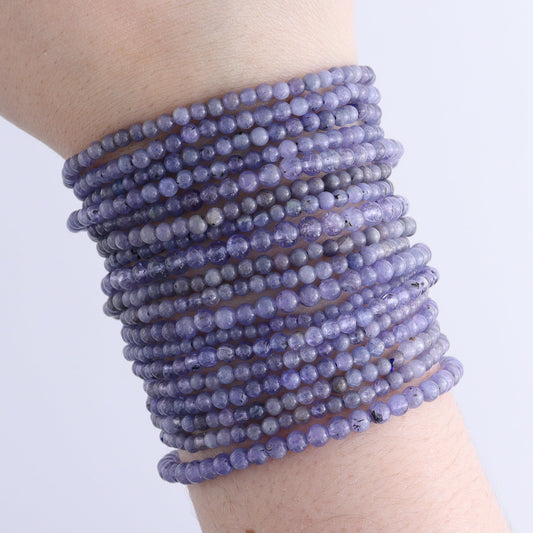 One Tanzinite 3 - 4 mm Bracelet | Mi Esperanza Minerals | Supplier of Crystals and Onyx
