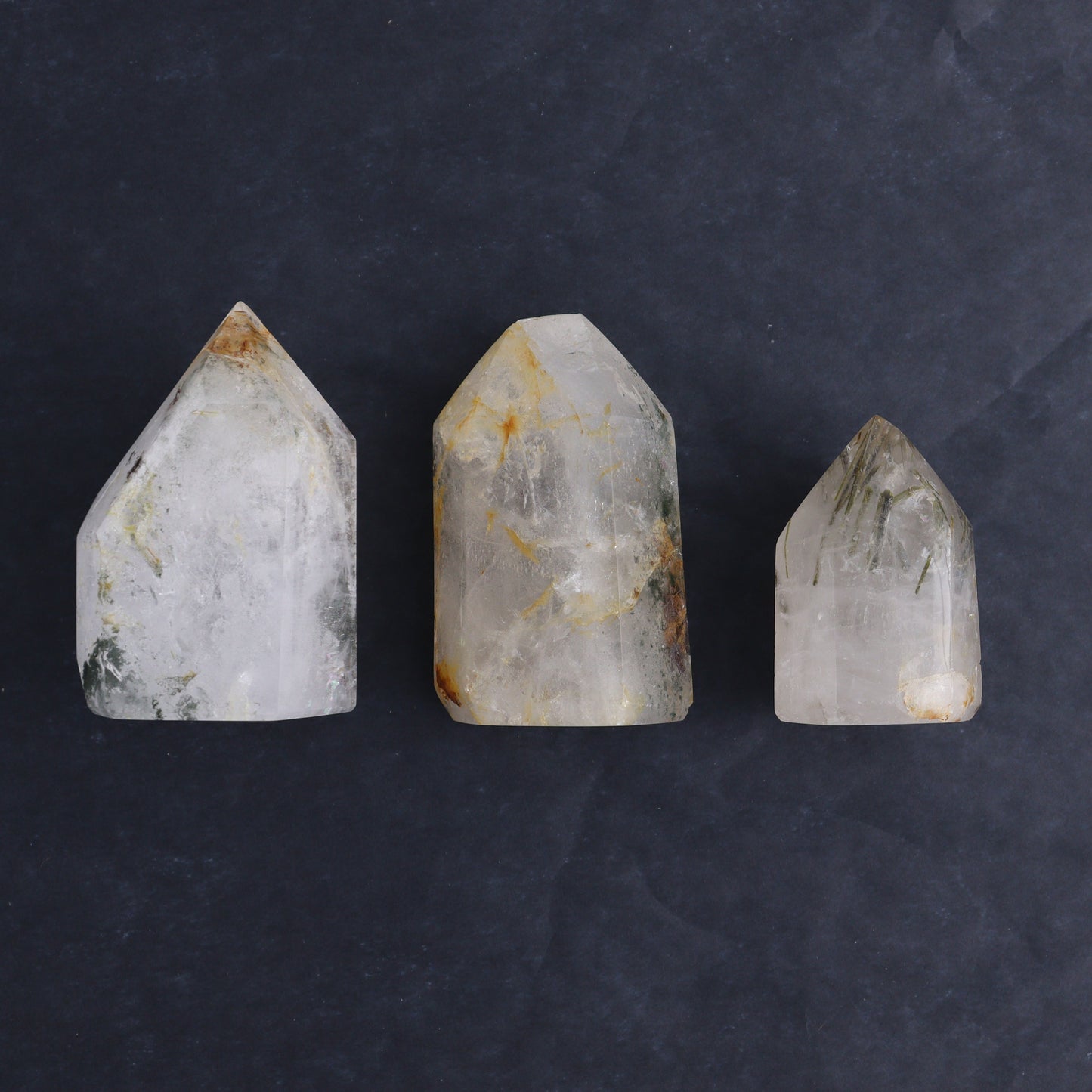 Garden Quartz Towers Set of 3 - Expert Wholesale and Supplier of Wholesale Crystals & Bulk Gemstones, ["Garden Quartz","Quartz","Towers"]