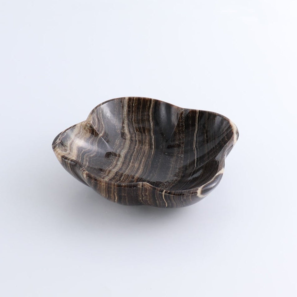 One Mexican Onyx/Calcite Chocolate Polished Irregular Bowl