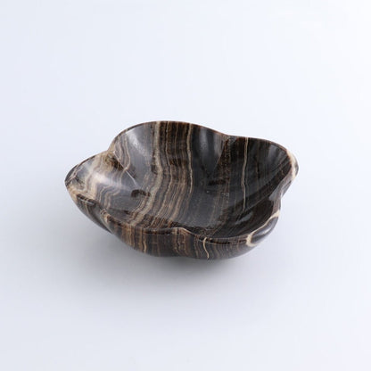 One Mexican Onyx/Calcite Chocolate Polished Irregular Bowl