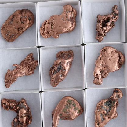 Copper Nuggets Flat of 12 - Expert Wholesale and Supplier of Wholesale Crystals & Bulk Gemstones, ["copper","Copper Nuggets","Freeforms","United States"]
