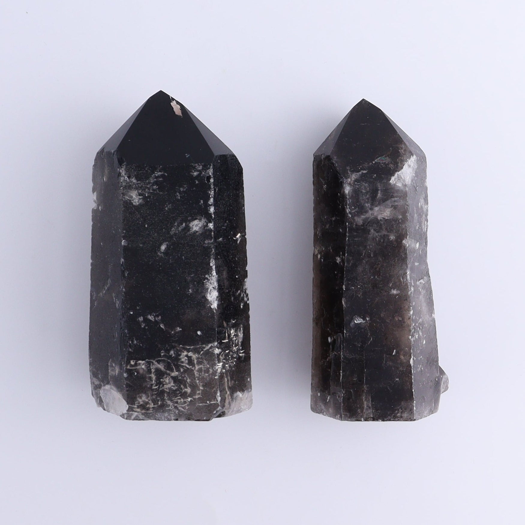 Dark Smoky Quartz Towers Set of 8 - Expert Wholesale and Supplier of Wholesale Crystals & Bulk Gemstones, ["close_70","Points","Quartz","Smoky Quartz","Towers"]
