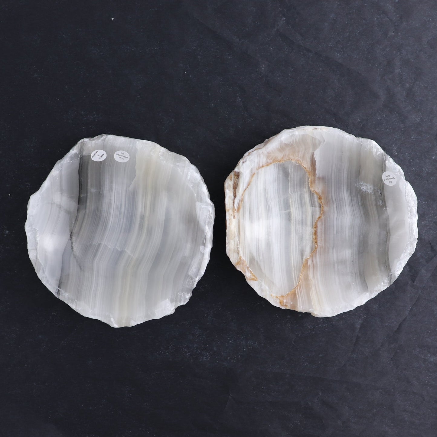 One Rustic Bowl Mexican Onyx/Calcite White & Grey
