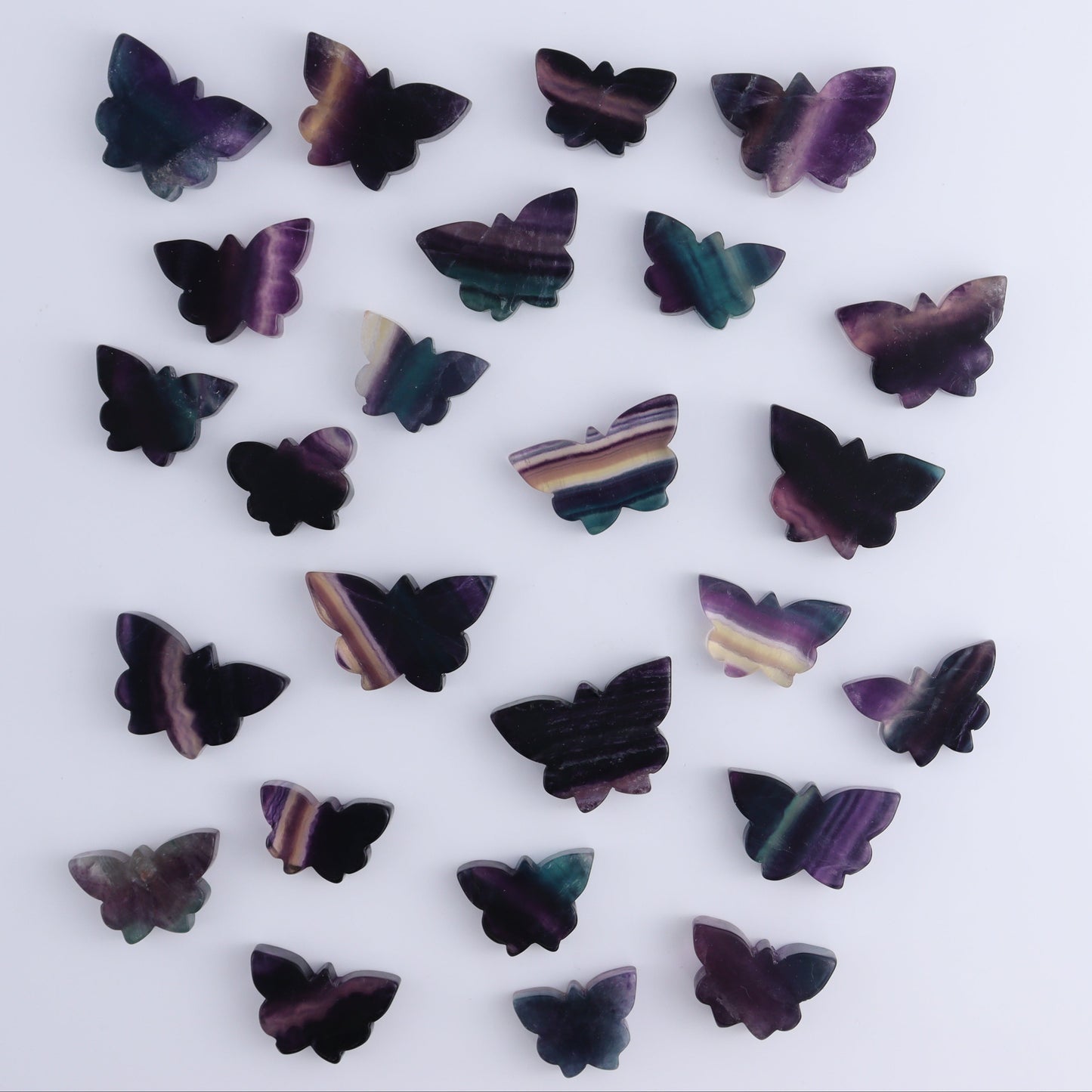 Fluorite Butterflies Set of 25 - Expert Wholesale and Supplier of Wholesale Crystals & Bulk Gemstones, ["Butteflies","Fluorite"]