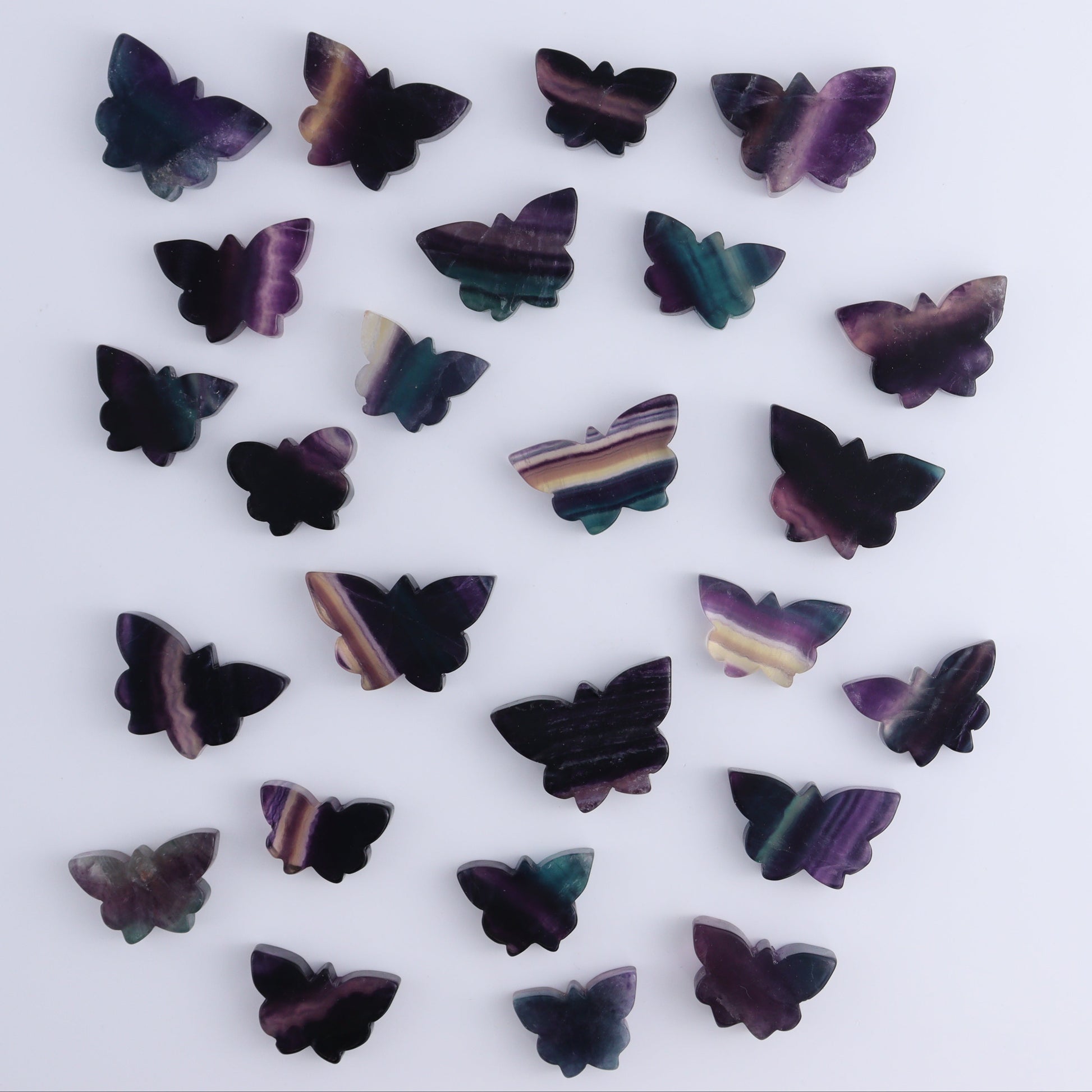 Fluorite Butterflies Set of 25 - Expert Wholesale and Supplier of Wholesale Crystals & Bulk Gemstones, ["Butteflies","Fluorite"]
