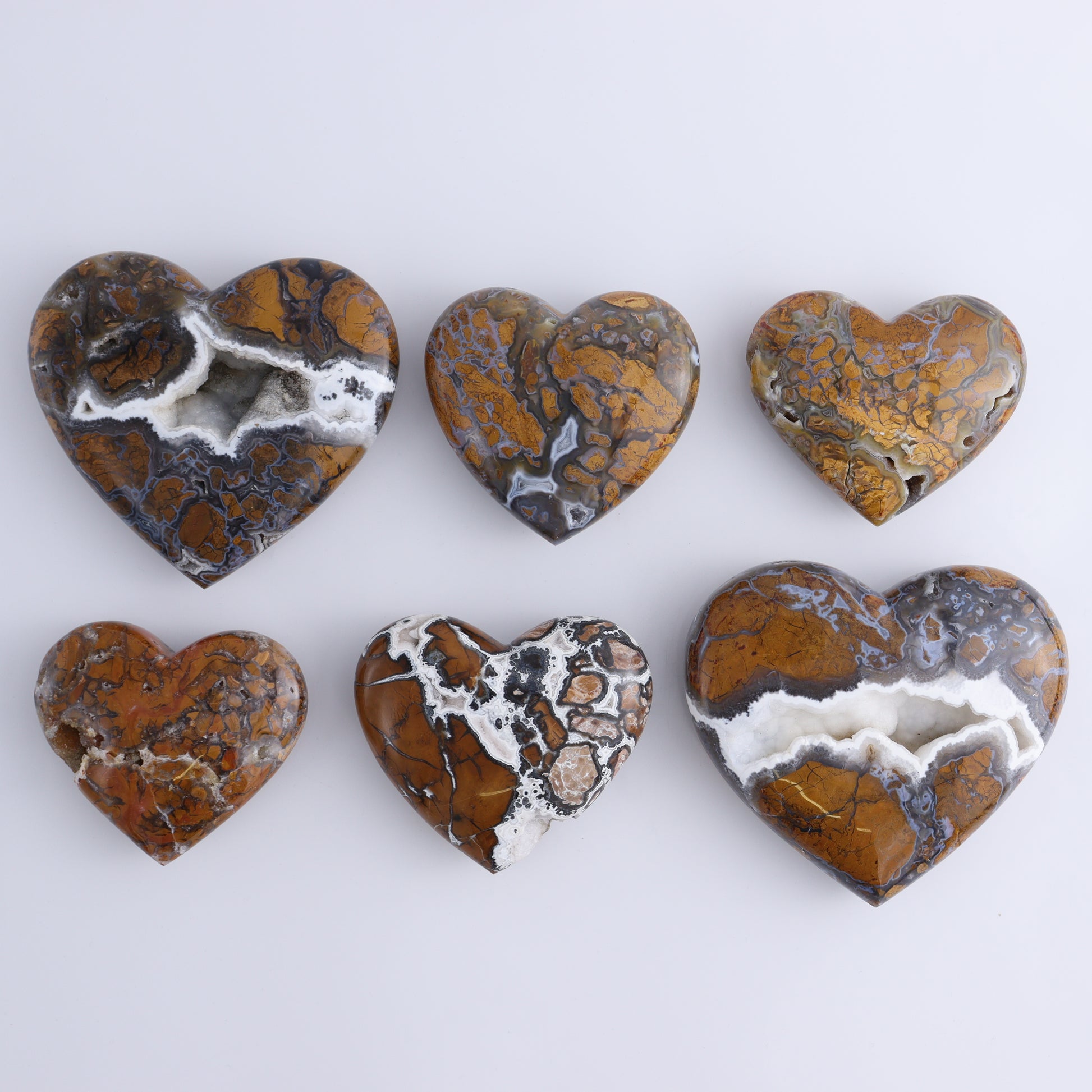 Brecciated Jasper Hearts Set of 6 - Expert Wholesale and Supplier of Wholesale Crystals & Bulk Gemstones, ["Brecciated Jasper","Hearts","Indonesia"]