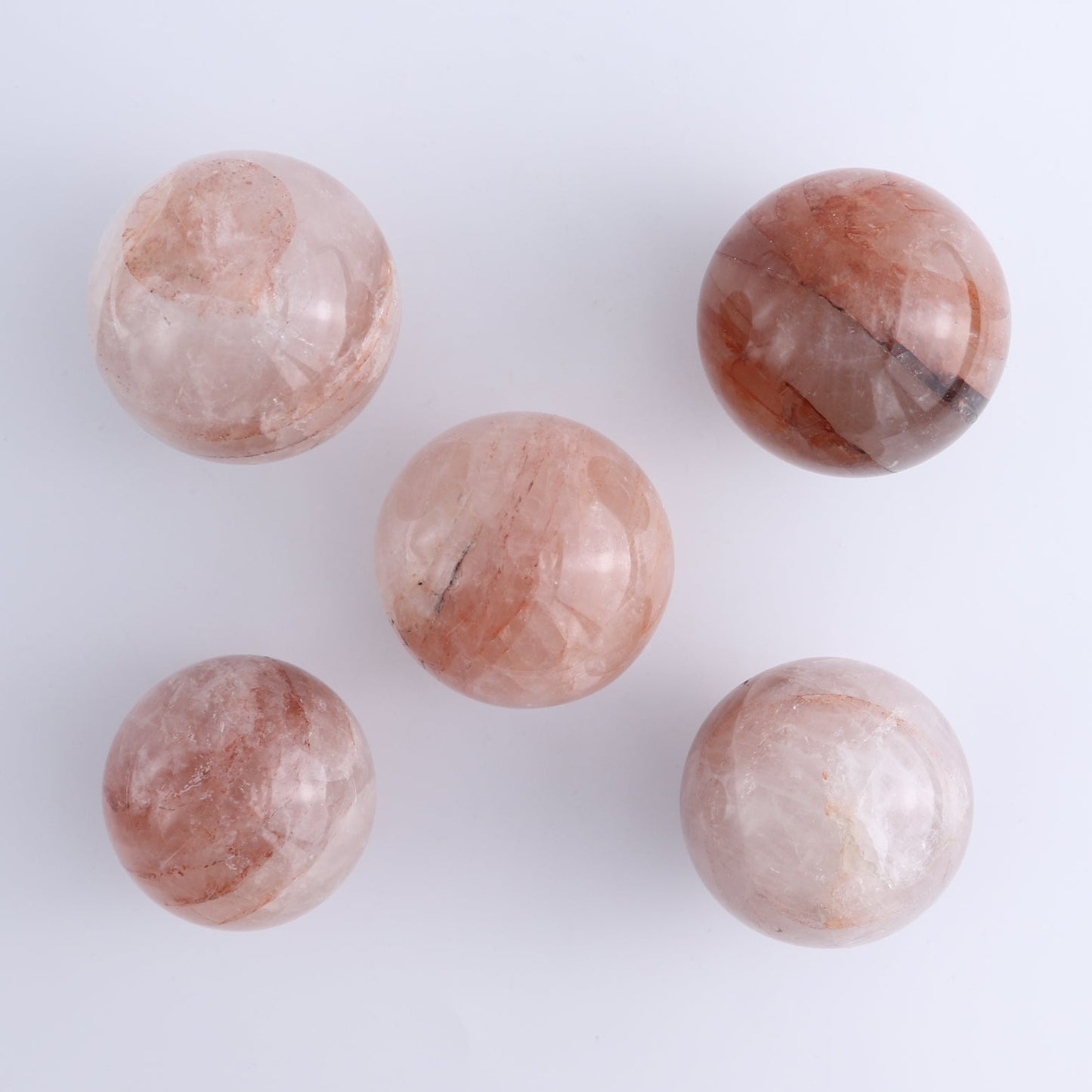 Fire Quartz Spheres Set of 5