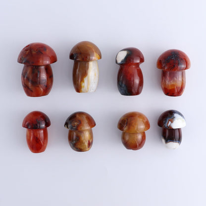 Carnelian Mushrooms Set of 8