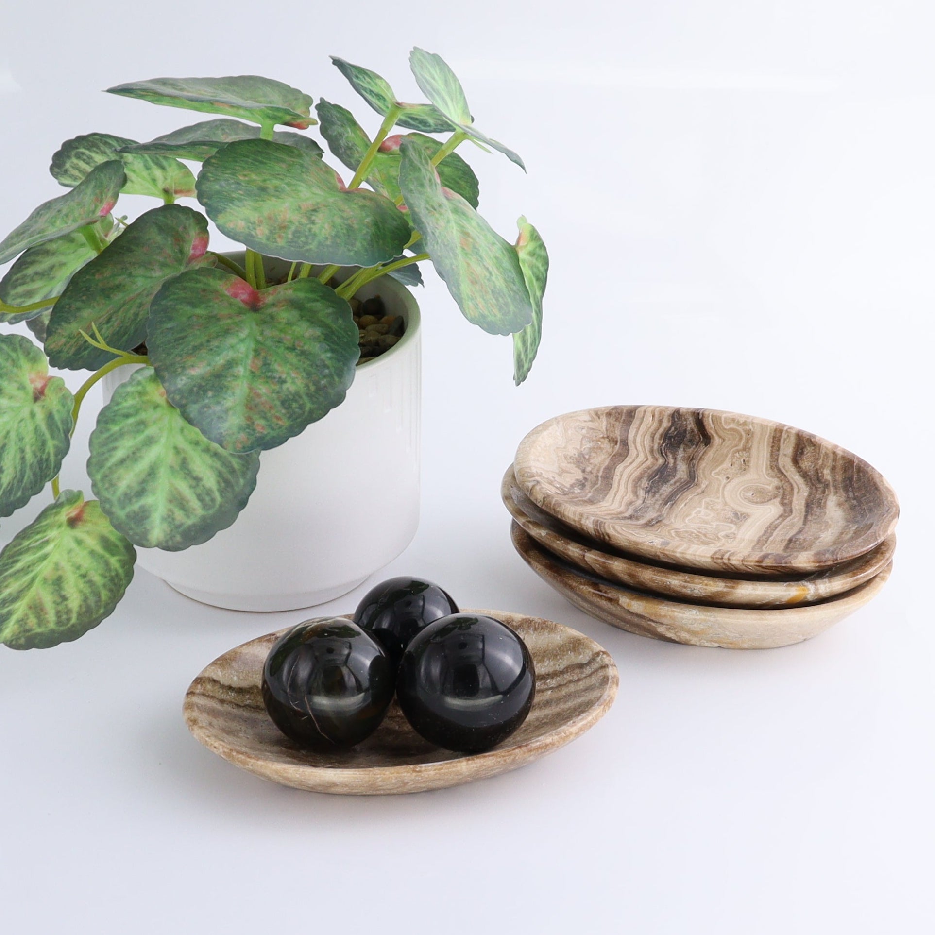 One Mexican Onyx/Calcite Chocolate Small Oval Dish - Expert Wholesale and Supplier of Wholesale Crystals & Bulk Gemstones, ["Calcite","Catalog Onyx","close_50","Decorative Dish","Mexico","onyx"]