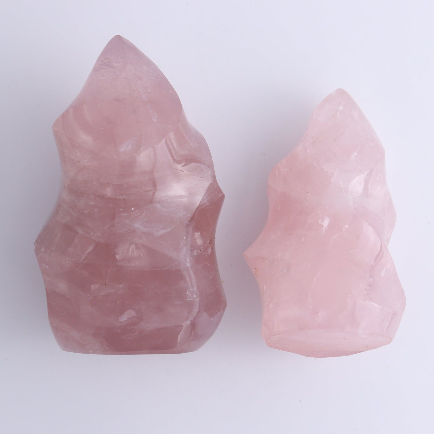 Rose Quartz Flames Set of 4 - Expert Wholesale and Supplier of Wholesale Crystals & Bulk Gemstones, ["flames","Madagascar","Quartz","Rose Quartz"]