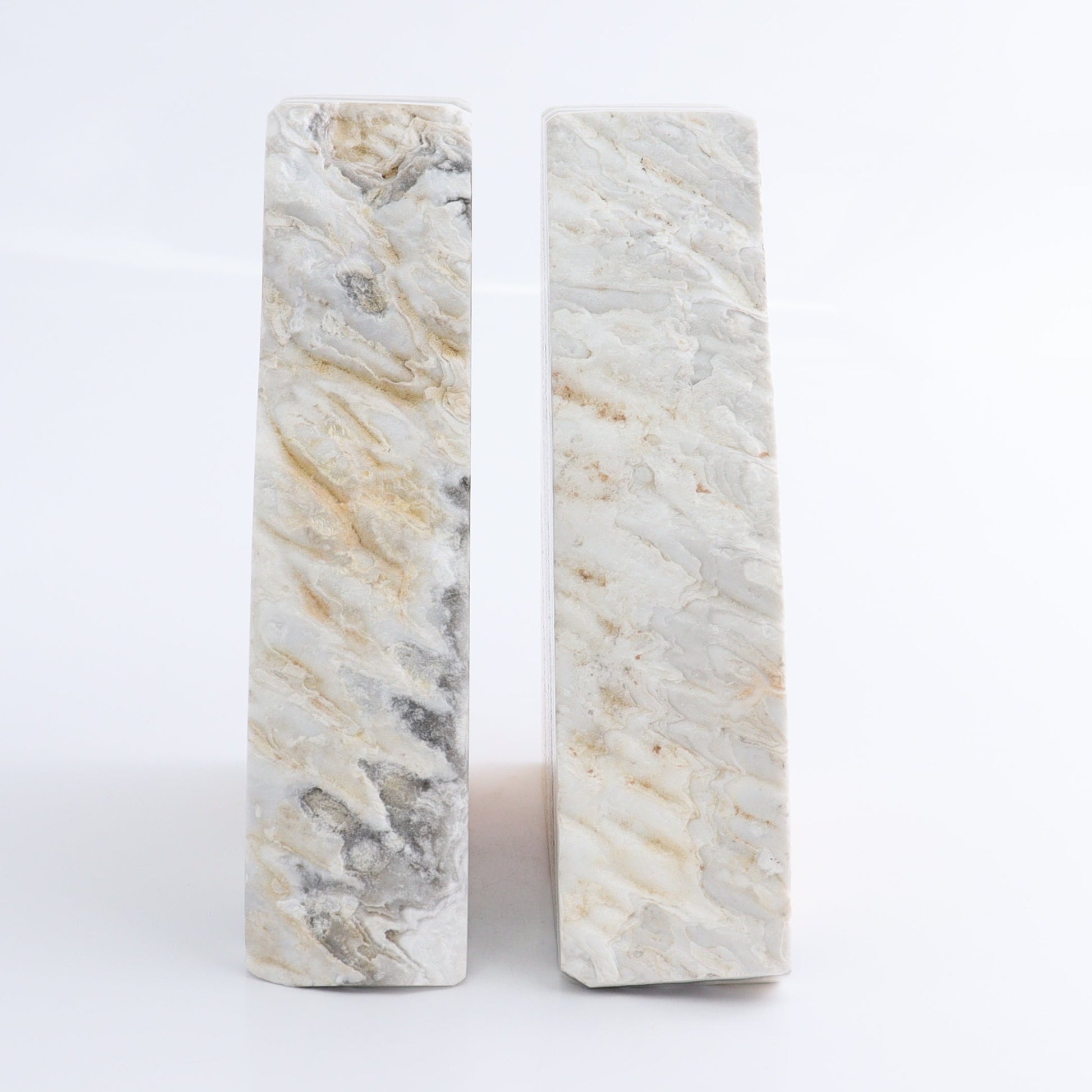 One Pair of Mexican Onyx/Calcite Yellow Zebra Rough Bookend - Expert Wholesale and Supplier of Wholesale Crystals & Bulk Gemstones, ["Bookends","Calcite","Catalog Onyx","Mexico","onyx"]