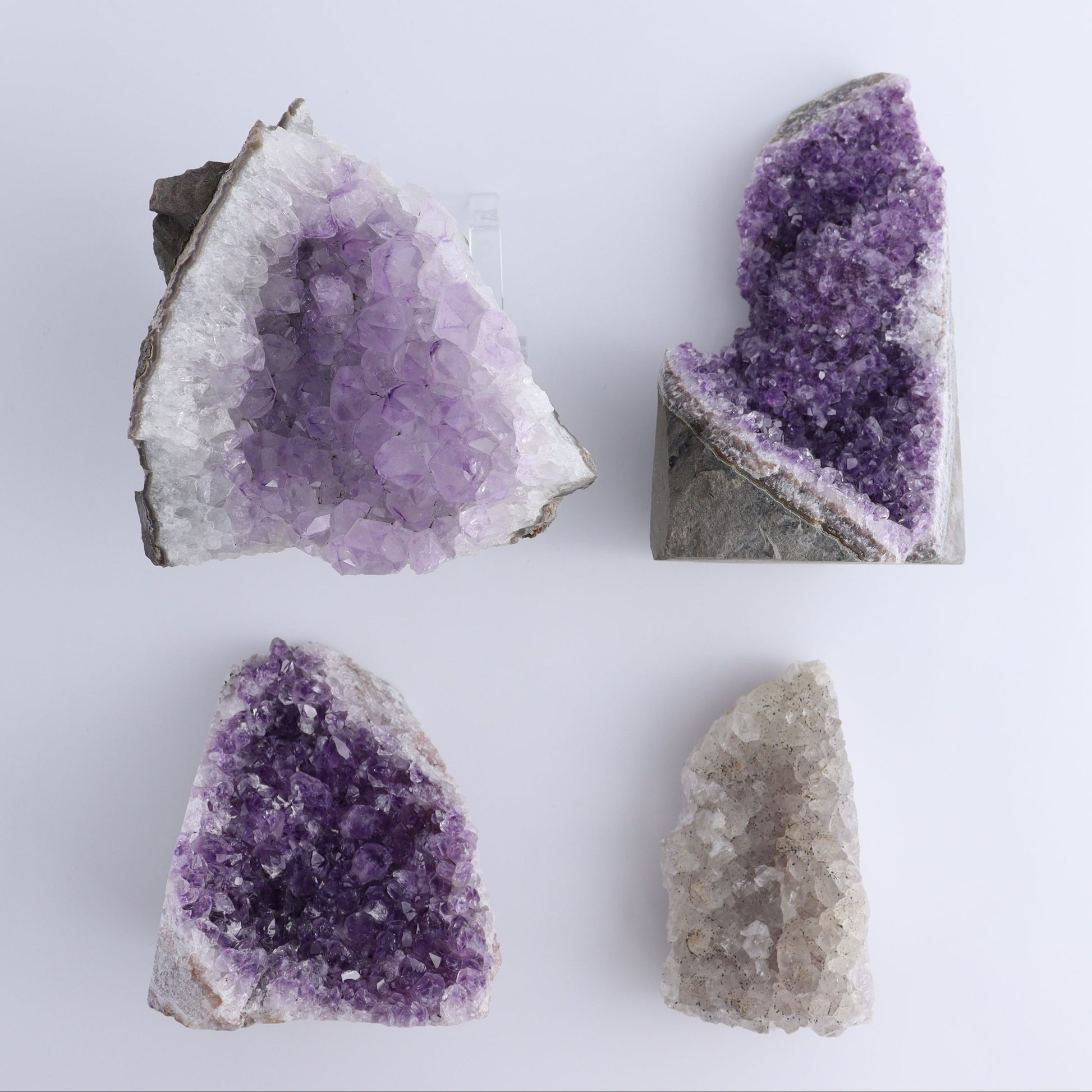 Uruguay Amethyst Cut Base Set of 4 - Expert Wholesale and Supplier of Wholesale Crystals & Bulk Gemstones, ["Amethyst","Cut Base","Uruguay"]