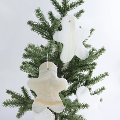 One White Onyx Gingerbread Ornament - Expert Wholesale and Supplier of Wholesale Crystals & Bulk Gemstones, ["Catalog Onyx","Gingerbread","Mexico","onyx","Ornament"]