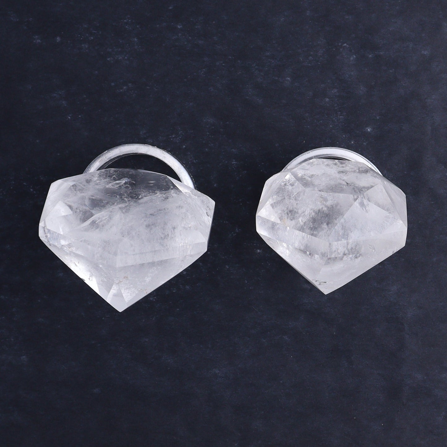 Quartz Diamond Shaped Carvings Set of 6 - Expert Wholesale and Supplier of Wholesale Crystals & Bulk Gemstones, ["Brazil","Clear Quartz","Mixed Carvings","Quartz"]
