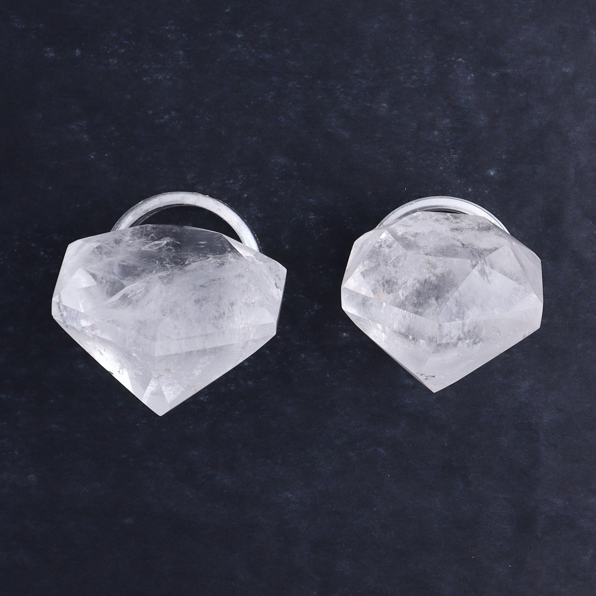 Quartz Diamond Shaped Carvings Set of 6 - Expert Wholesale and Supplier of Wholesale Crystals & Bulk Gemstones, ["Brazil","Clear Quartz","Mixed Carvings","Quartz"]
