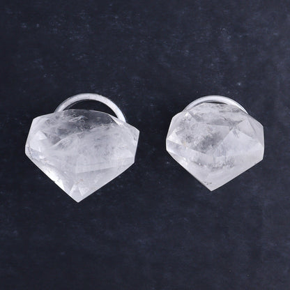 Quartz Diamond Shaped Carvings Set of 6 - Expert Wholesale and Supplier of Wholesale Crystals & Bulk Gemstones, ["Brazil","Clear Quartz","Mixed Carvings","Quartz"]