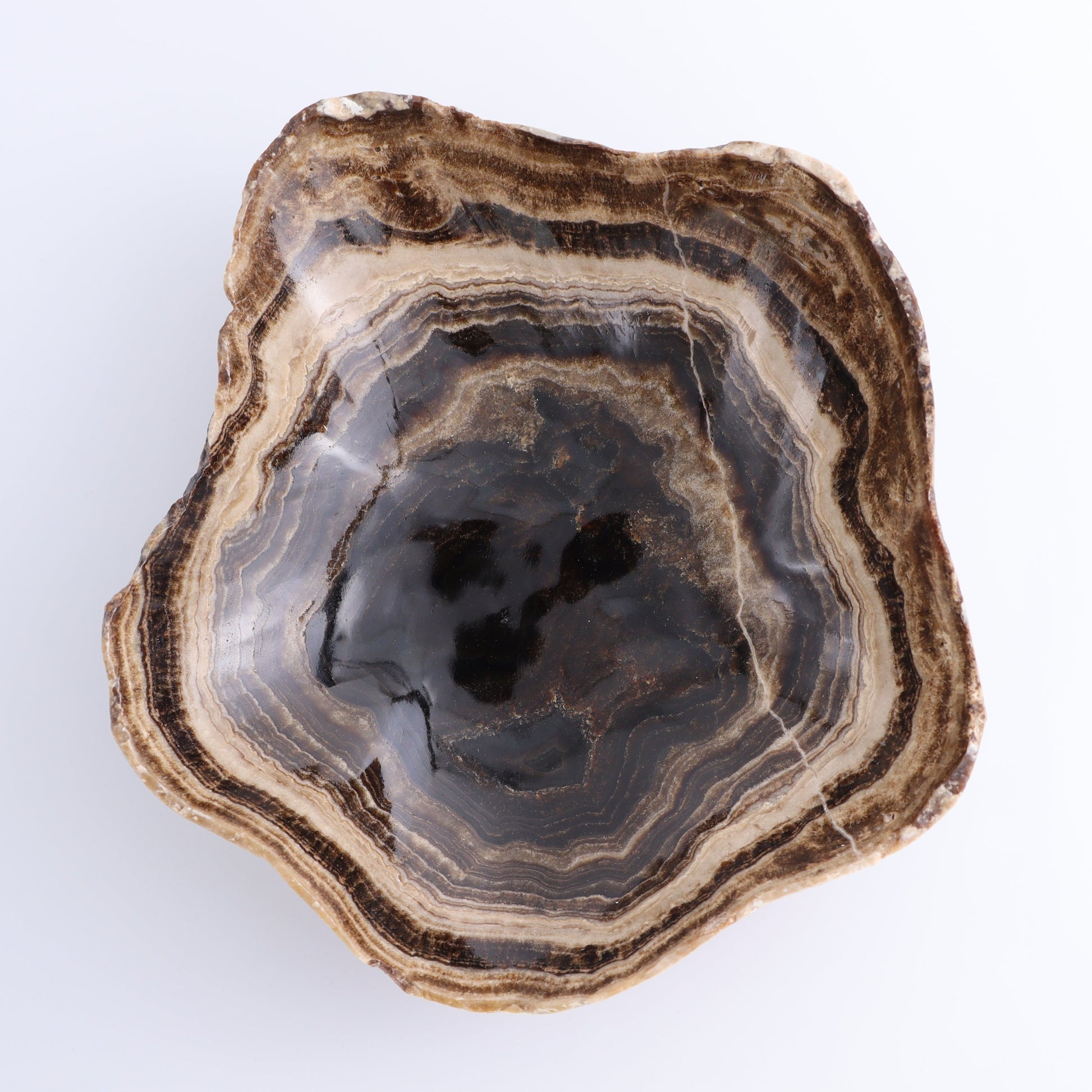 One Bowl Mexican Onyx/Calcite Chocolate Mixed Patterns - Expert Wholesale and Supplier of Wholesale Crystals & Bulk Gemstones, ["bowl","Calcite","Catalog Onyx","Decorative Dish","Mexico","onyx"]