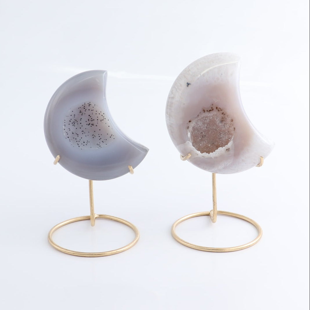 Agate Moons with Stand Set of 4 - Expert Wholesale and Supplier of Wholesale Crystals & Bulk Gemstones, ["Agate","Brazil","moons"]