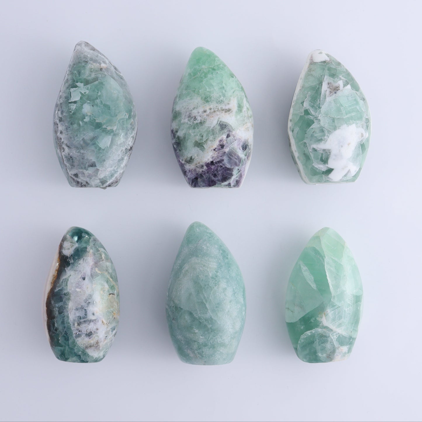 Fluorite Freeforms Set of 6 - Expert Wholesale and Supplier of Wholesale Crystals & Bulk Gemstones, ["Fluorite","Freeform","Freeforms","Mexico"]