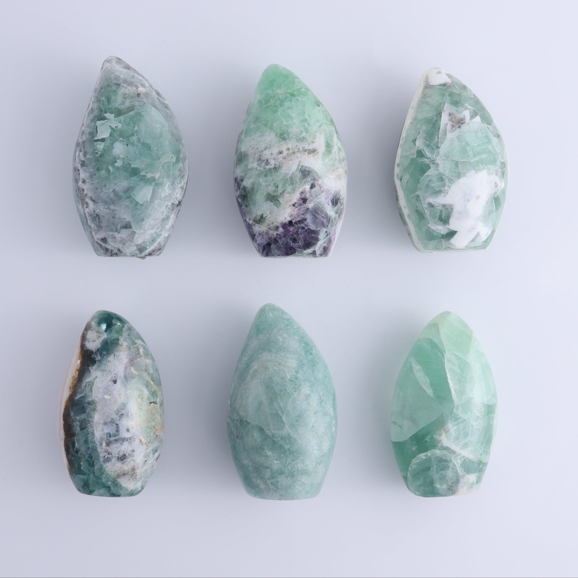 Fluorite Freeforms Set of 6 - Expert Wholesale and Supplier of Wholesale Crystals & Bulk Gemstones, ["Fluorite","Freeform","Freeforms","Mexico"]