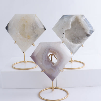 Agate Diamond Carving with Stands Set of 5 - Expert Wholesale and Supplier of Wholesale Crystals & Bulk Gemstones, ["Agate","Diamond"]