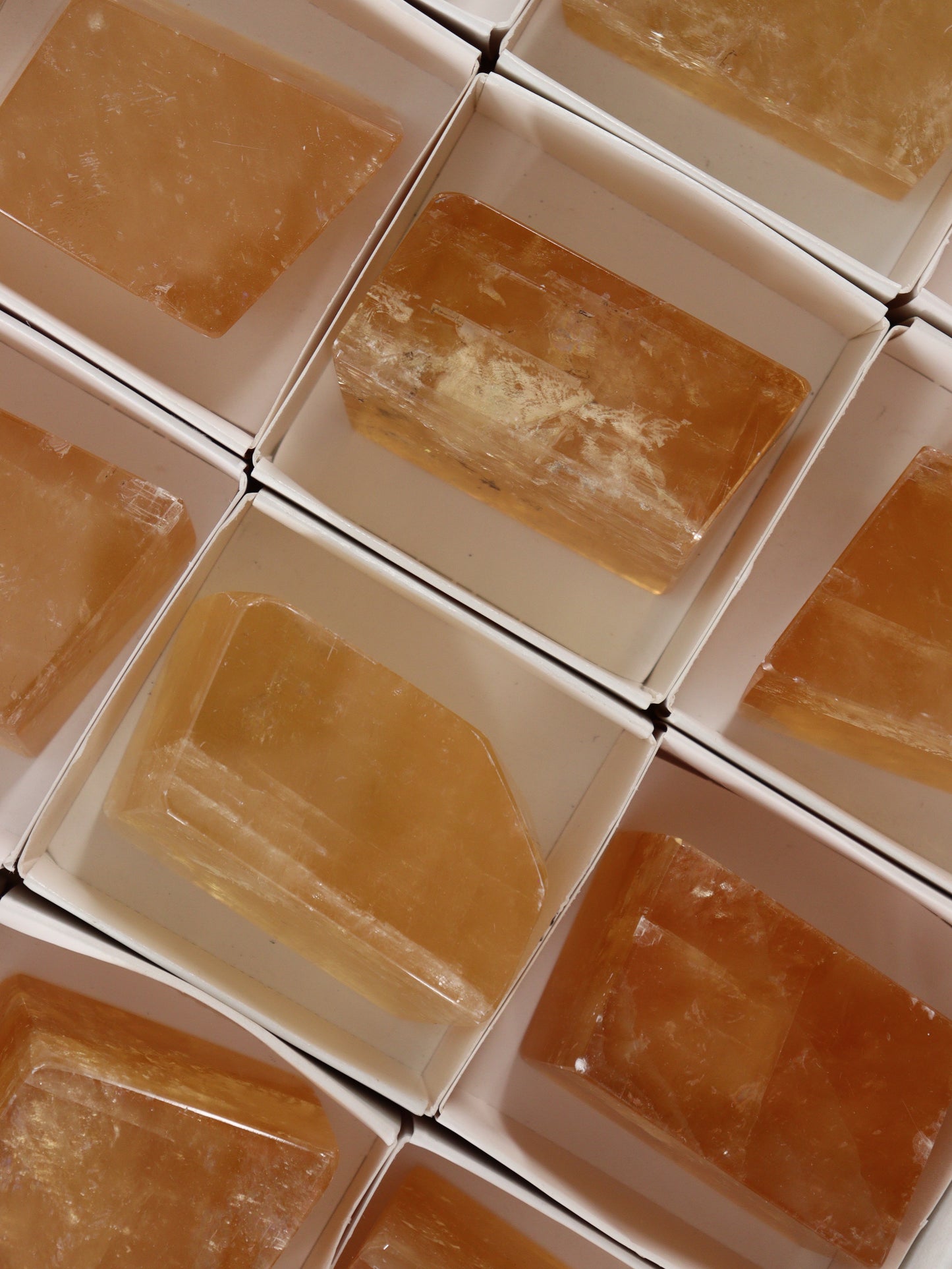 Honey Optical Calcite Freeforms Set of 12