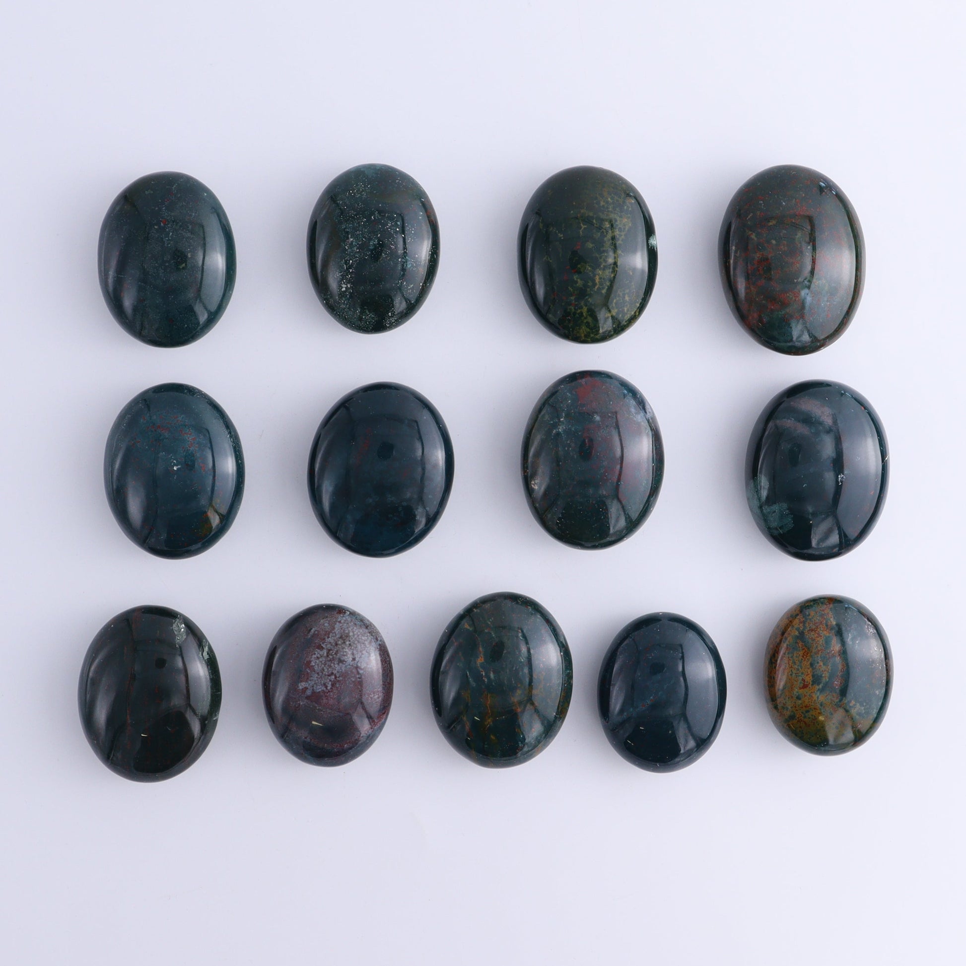 Bloodstone (Heliotrope) Palm Stones 1 kg Set - Expert Wholesale and Supplier of Wholesale Crystals & Bulk Gemstones, ["Blood Stone","Bloodstone","Heliotrope","Palm Stones"]
