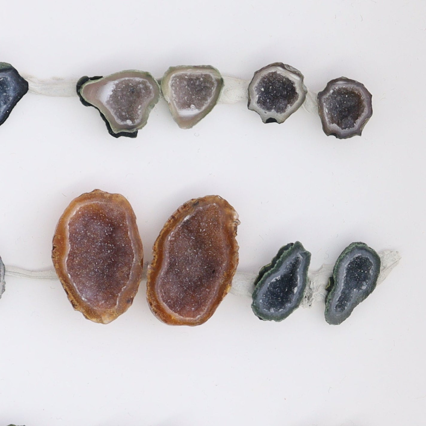 Tabasco Geodes 9 Pairs - Expert Wholesale and Supplier of Wholesale Crystals & Bulk Gemstones, ["Geodes","Tabasco Geode"]