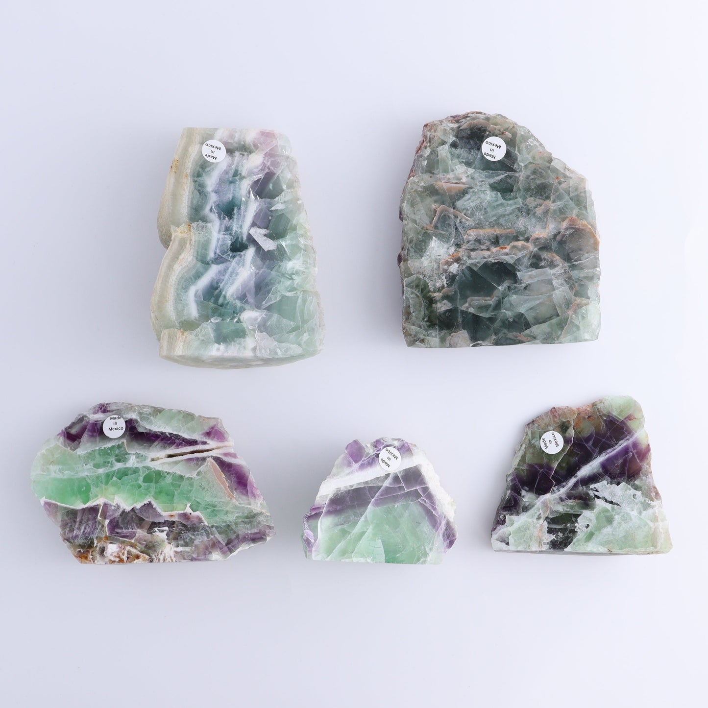 Fluorite Face Polished Set of 5 - Expert Wholesale and Supplier of Wholesale Crystals & Bulk Gemstones, ["Face Polished","Fluorite","Mexico"]
