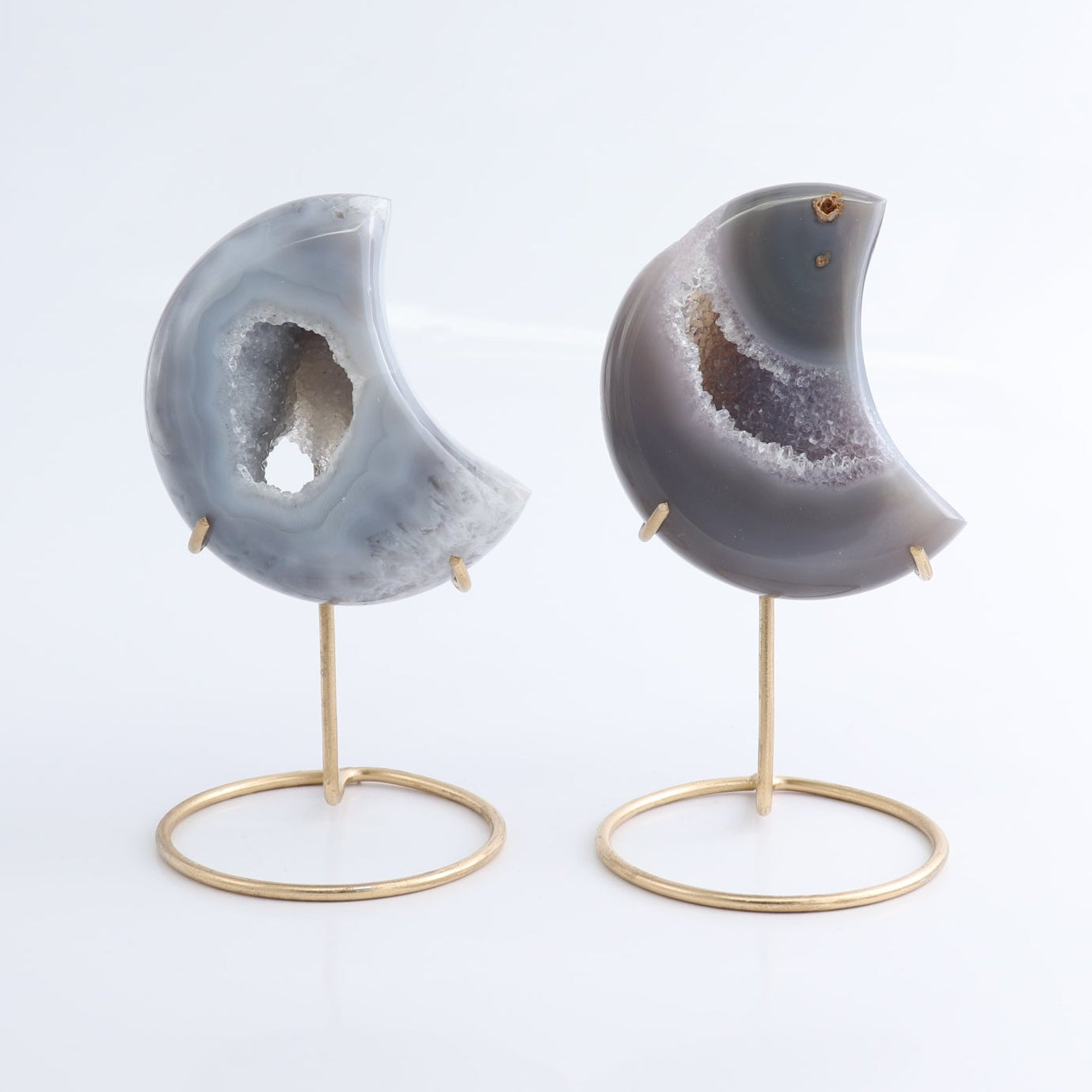Agate Moons with Stand Set of 5 - Expert Wholesale and Supplier of Wholesale Crystals & Bulk Gemstones, ["Agate","Brazil","moons"]