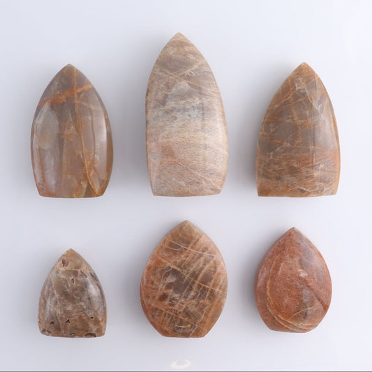 Peach Moonstone Freeform Set of 6 | Mi Esperanza Minerals | Supplier of Crystals and Onyx