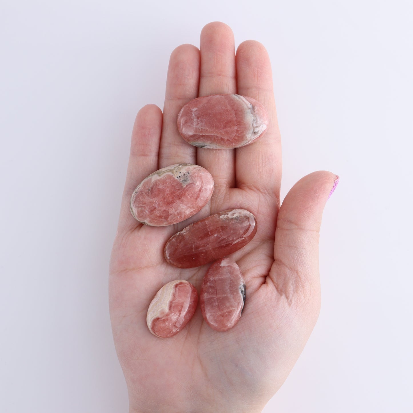 Rhodochrosite Oval Cabs Set of 8 - Expert Wholesale and Supplier of Wholesale Crystals & Bulk Gemstones, ["Argentina","Cabs","Oval","Rhodochrosite"]