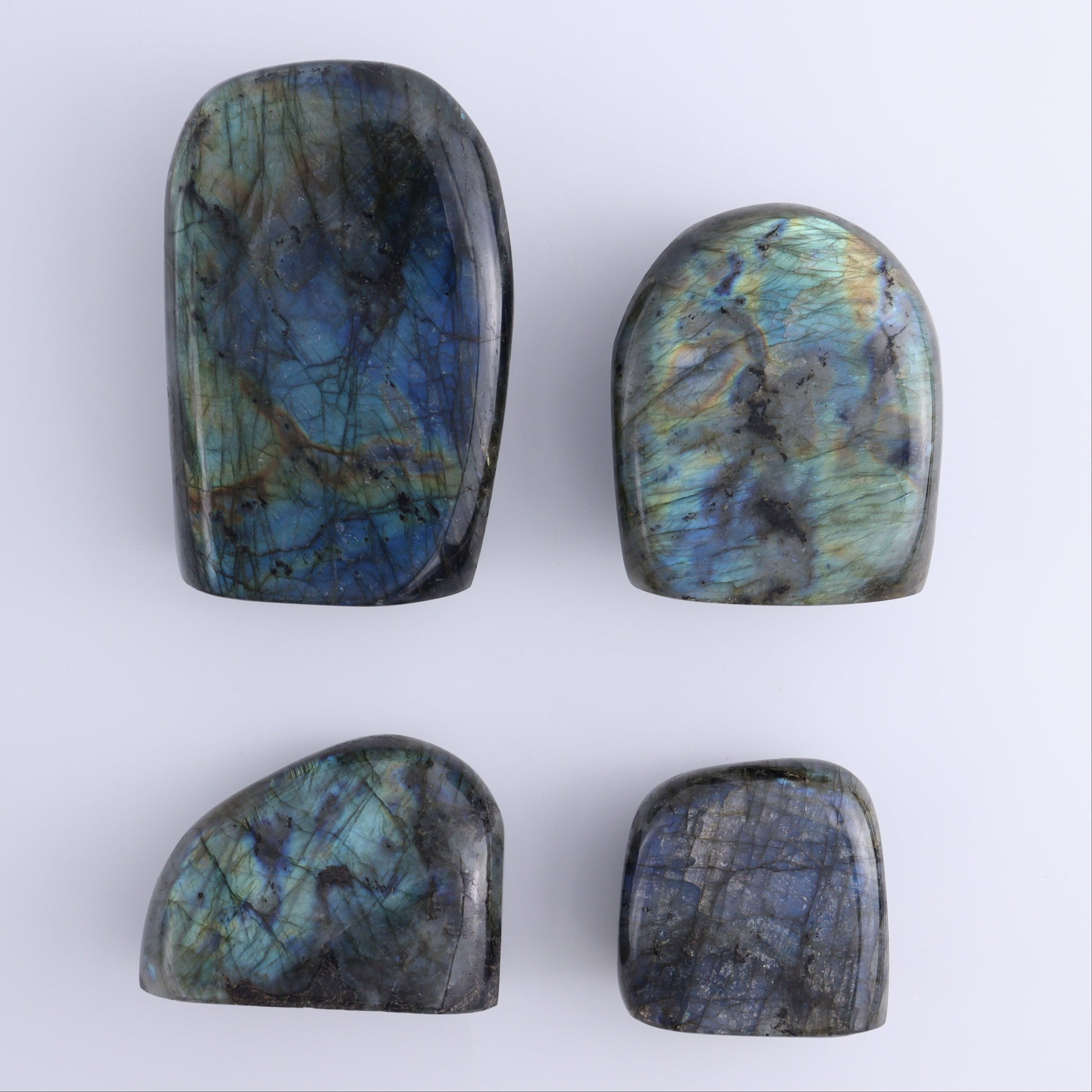 Labradorite Freeform Set of 4 - Expert Wholesale and Supplier of Wholesale Crystals & Bulk Gemstones, ["Freeforms","Labradorite","Madagascar"]