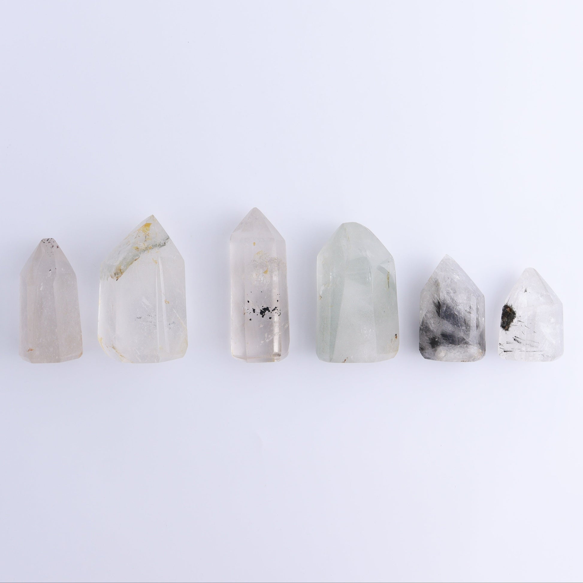 Garden Quartz Towers Set of 6 - Expert Wholesale and Supplier of Wholesale Crystals & Bulk Gemstones, ["Garden Quartz","Quartz","Towers"]