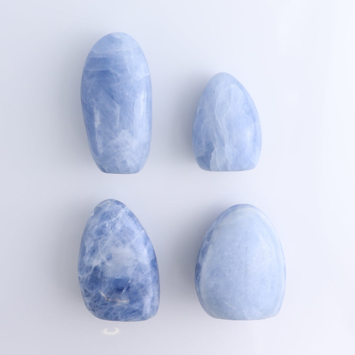 Blue Calcite Freeforms Set of 4