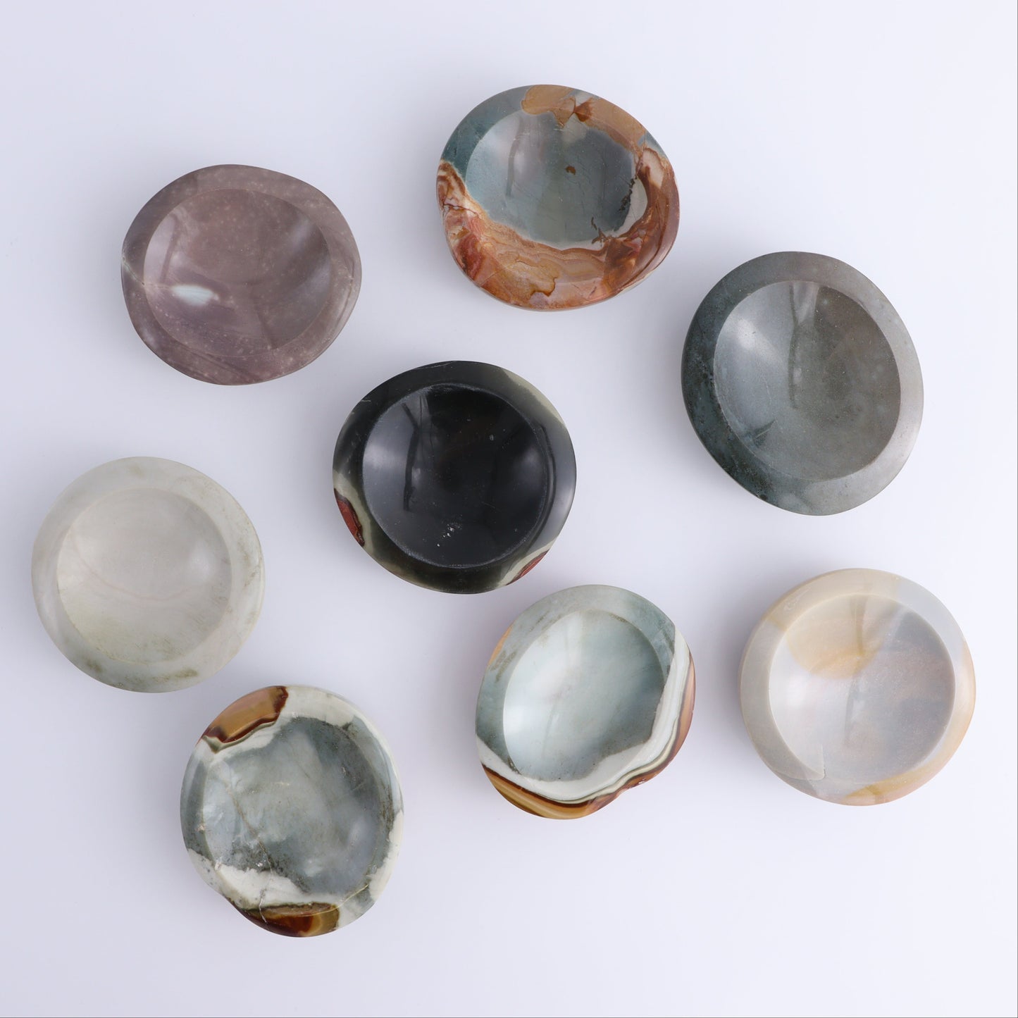 Polychrome Jasper Little Bowls Set of 14 - Expert Wholesale and Supplier of Wholesale Crystals & Bulk Gemstones, ["Bowls","jasper","Madagascar","Polychrome Jasper"]