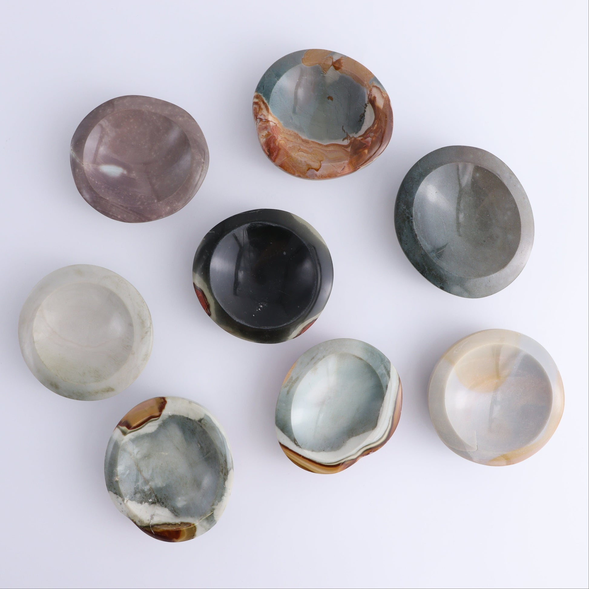 Polychrome Jasper Little Bowls Set of 14 - Expert Wholesale and Supplier of Wholesale Crystals & Bulk Gemstones, ["Bowls","jasper","Madagascar","Polychrome Jasper"]