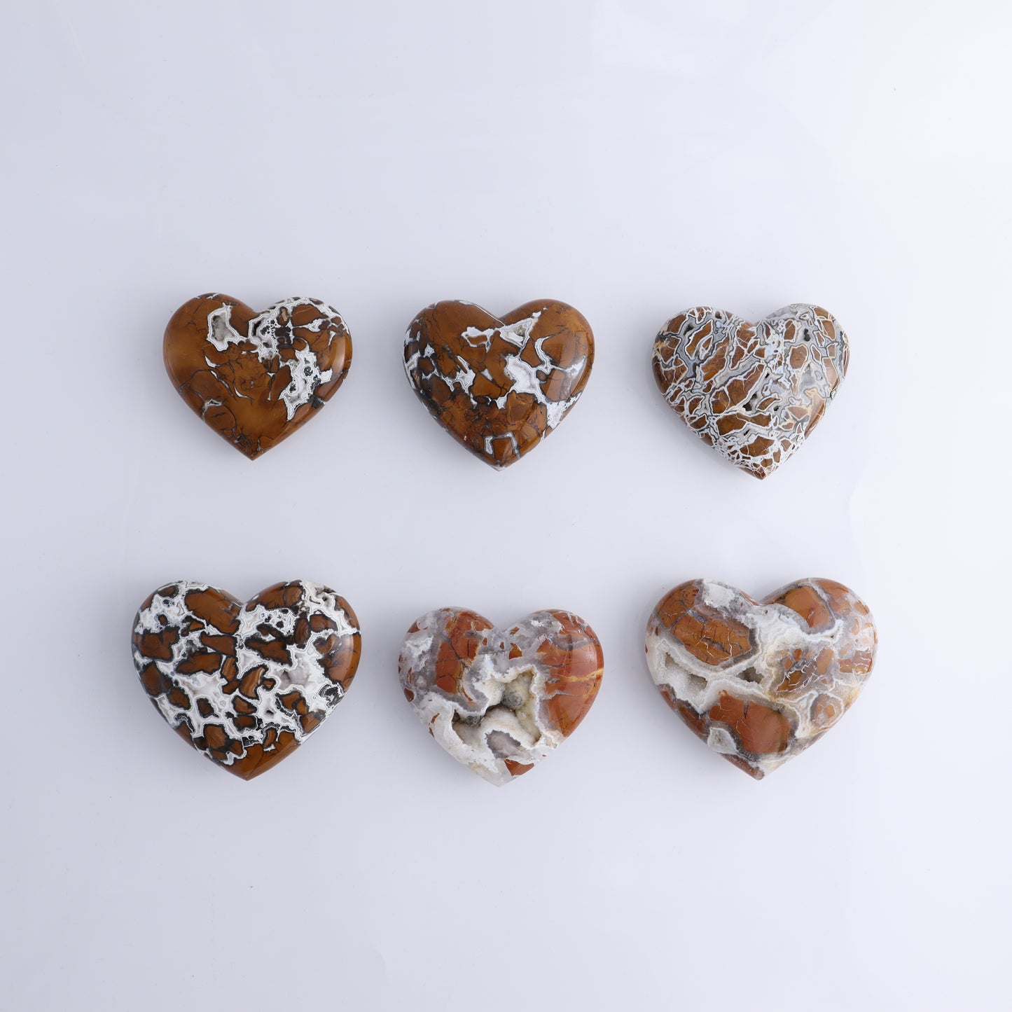 Brecciated Jasper Set of 6 - Expert Wholesale and Supplier of Wholesale Crystals & Bulk Gemstones, ["Brecciated Jasper","close_30","Hearts","Indonesia"]