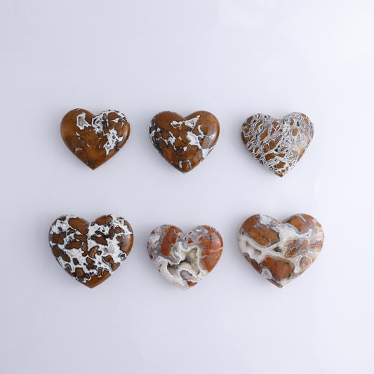 Brecciated Jasper Set of 6 - Expert Wholesale and Supplier of Wholesale Crystals & Bulk Gemstones, ["Brecciated Jasper","Hearts","Indonesia"]