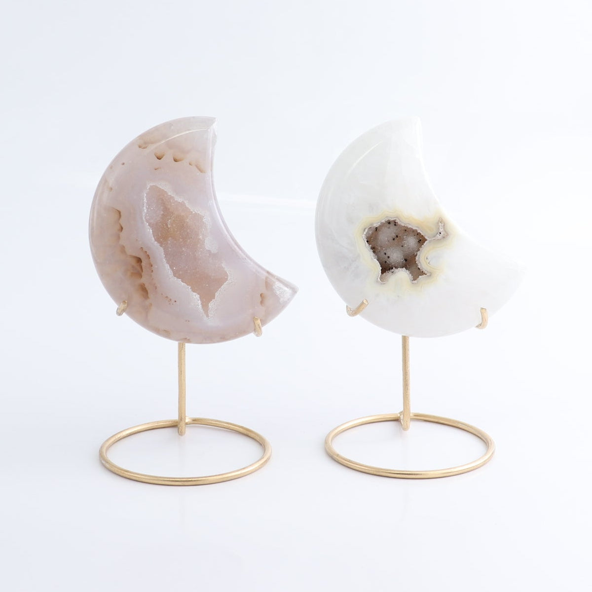 Agate Moons with Stand Set of 5 - Expert Wholesale and Supplier of Wholesale Crystals & Bulk Gemstones, ["Agate","Brazil","moons"]