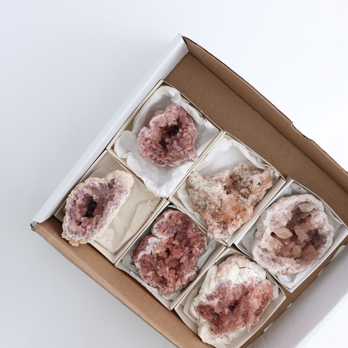 Pink Amethyst Geodes Set of 6