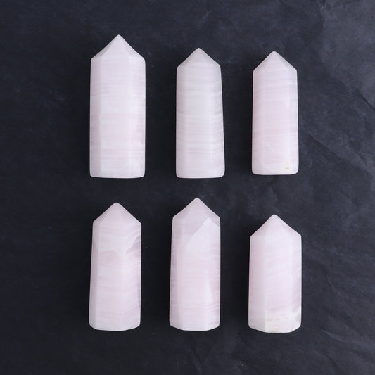 Pink Mangano Calcite Towers Set of 6 - Expert Wholesale and Supplier of Wholesale Crystals & Bulk Gemstones, ["Pink Calcite"]