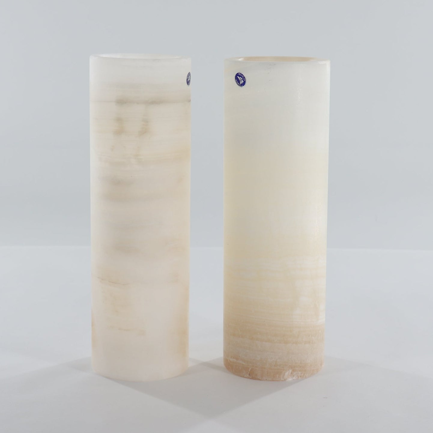 One Small White & Honey Polished Top Onyx Lamp Blind