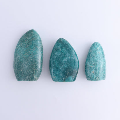 Amazonite Freeforms Set of 3 - Expert Wholesale and Supplier of Wholesale Crystals & Bulk Gemstones, ["Amazonite","Freeform","Freeforms","Madagascar"]