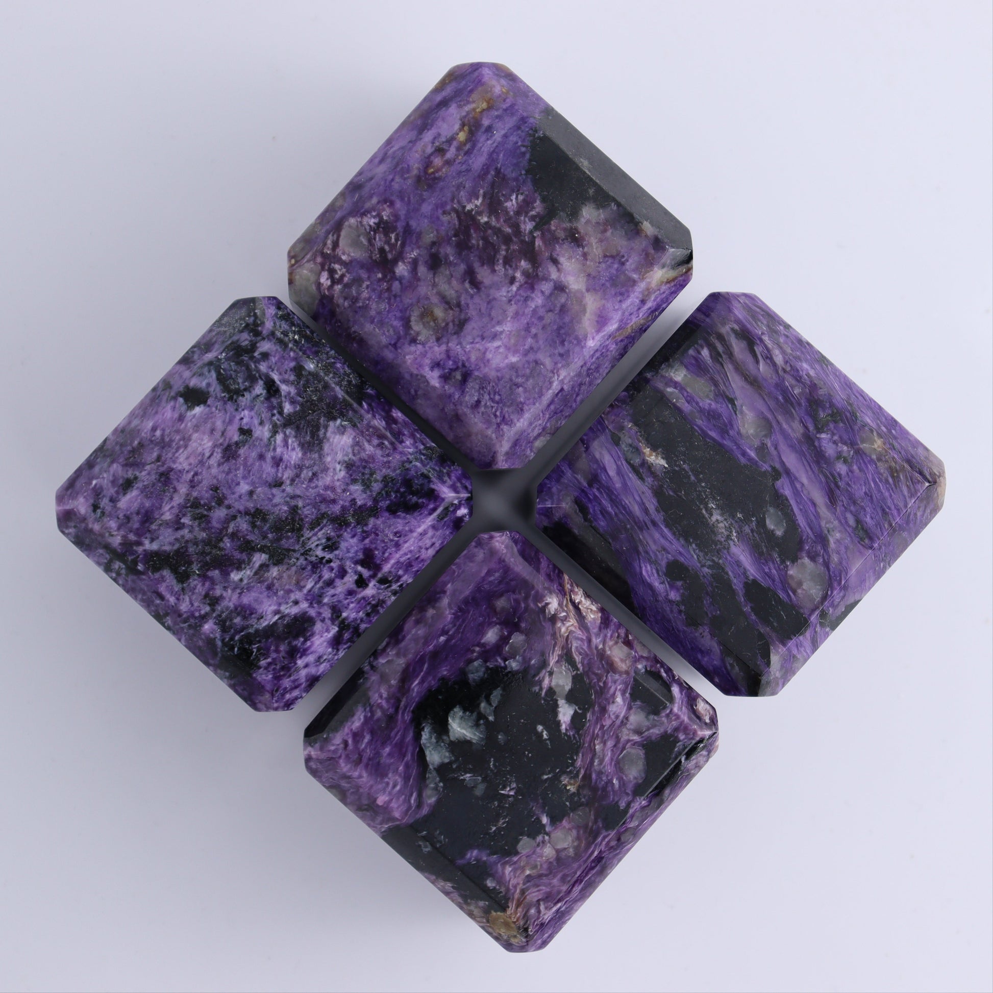 Charoite Cubes Set of 4 - Expert Wholesale and Supplier of Wholesale Crystals & Bulk Gemstones, ["Charoite","Cubes","Russia"]