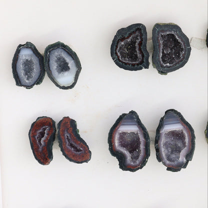 Tabasco Geodes 9 Pairs - Expert Wholesale and Supplier of Wholesale Crystals & Bulk Gemstones, ["Geodes","Tabasco Geode"]