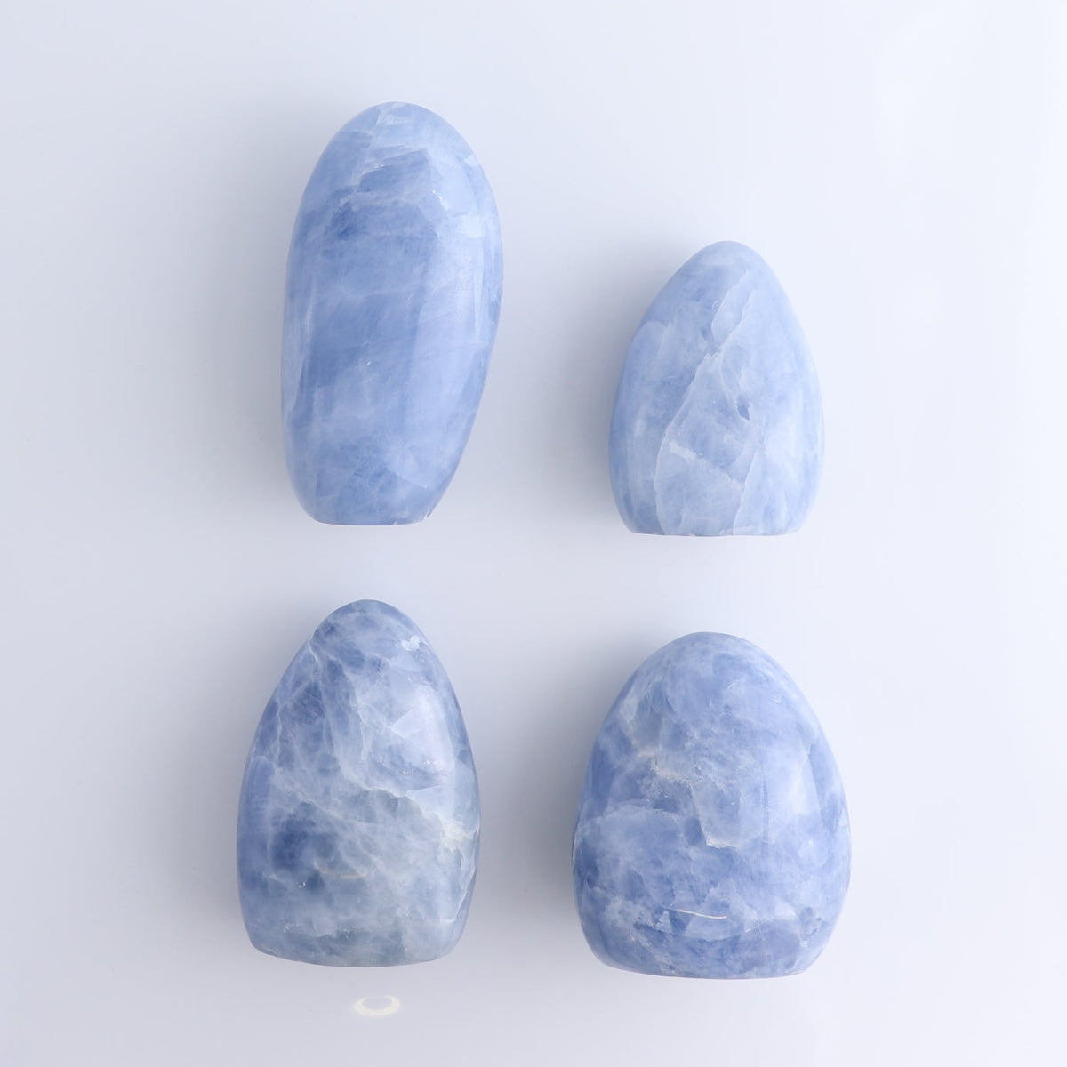 Blue Calcite Freeforms Set of 4