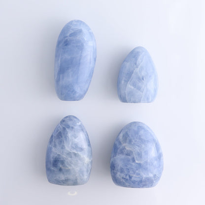 Blue Calcite Freeforms Set of 4