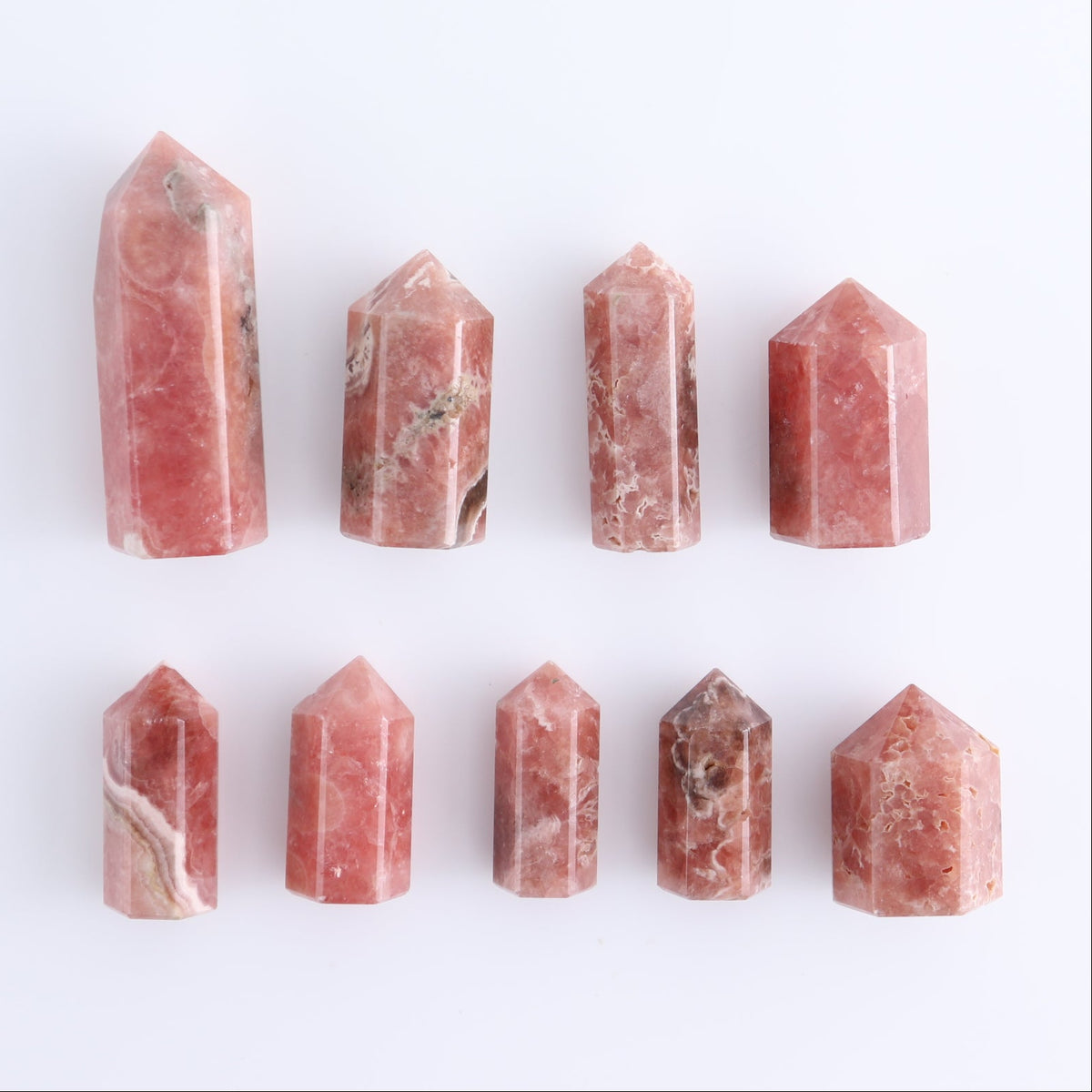 Rhodochrosite Towers Set of 9